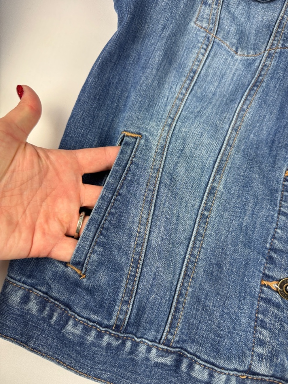 Tommy Hilfiger Stretch Denim Jean Jacket Women's Size M Blue - Picture 5 of 8